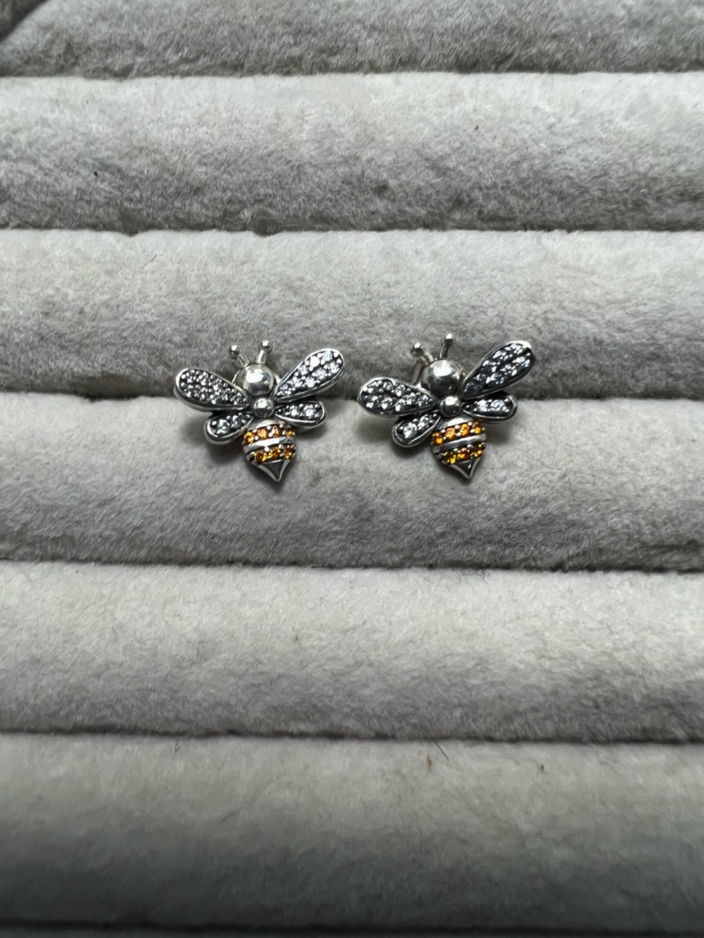 Silver Bee Stud Earrings